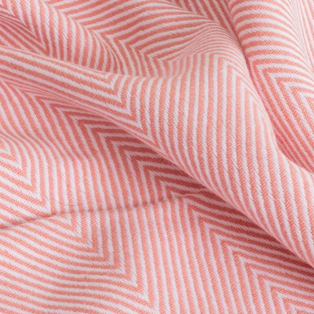 100% cotone rosa salmone plaid con frange 180x220cm ZIGORA
