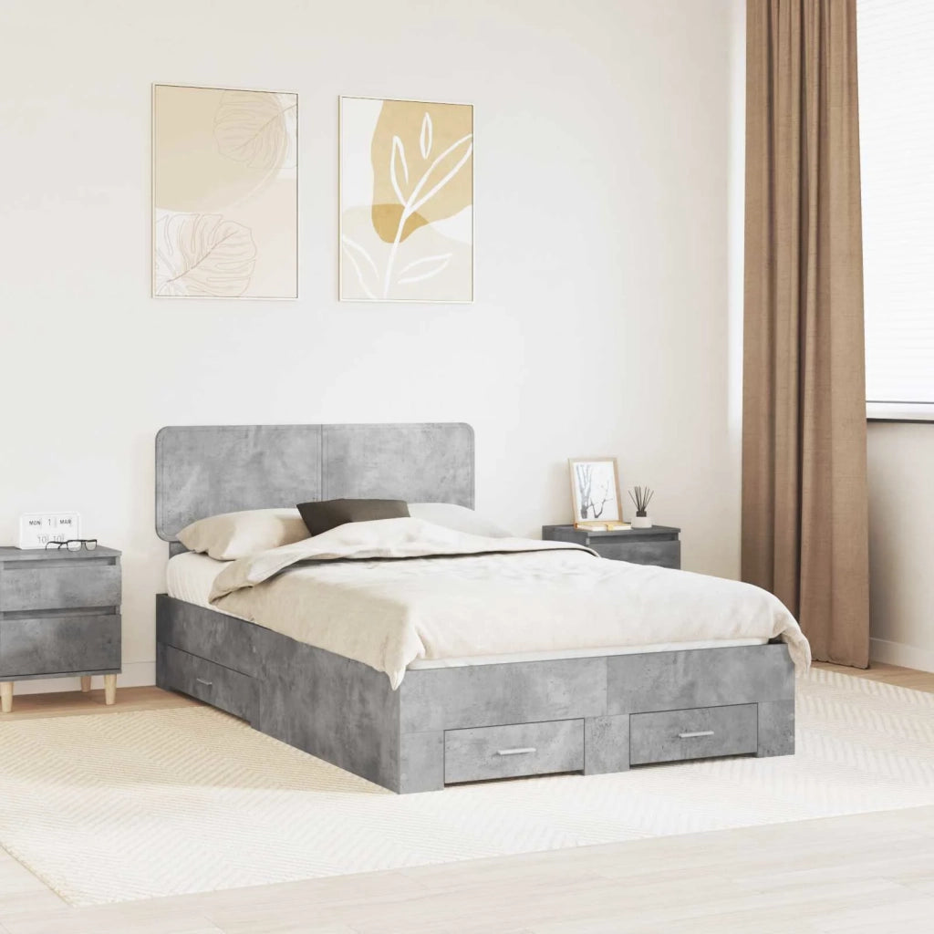 Struttura del letto con testiera Grigio cemento 120 x 190 cm 3412403