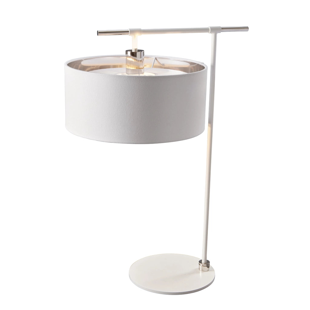 Lampada da tavolo Balance bianca nichel E27 60W Elstead