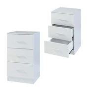 Set di 2 Comodini Aurdal con 3 Cassetti - Bianco Lucido [en.casa]