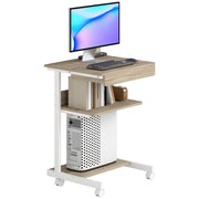 Scrivania per computer con ruote e cassetto ¨C zephmum ¨C 56x51x? cm quercia