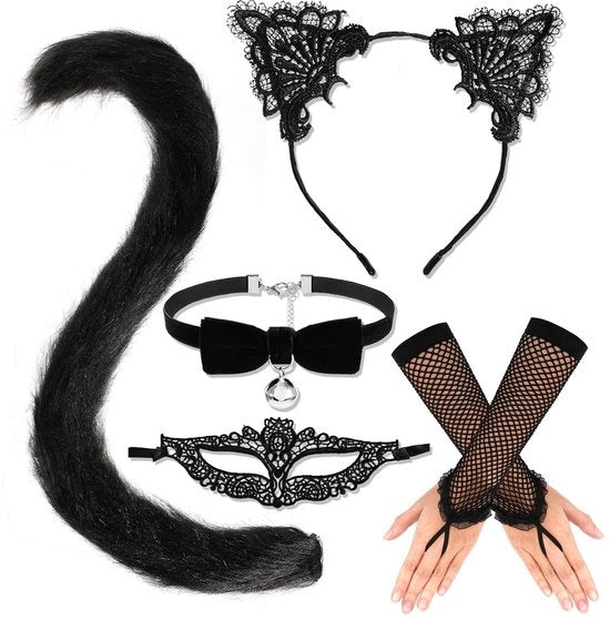 Costumi da gatto per Halloween - Abbigliamento da animale per bambini - Abbigliamento da animale per adulti - Costumi da carnevale - Disegno divertente - Costumi da animale