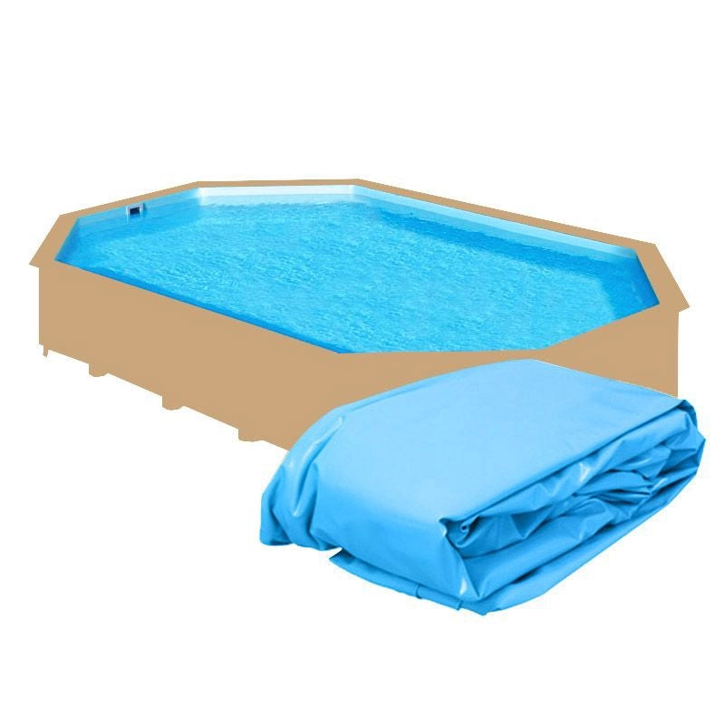 Liner Di Ricambio Per Piscina In Legno Northwood Ottagonale - 8,60 X 4,70 X H.1,30 M Azzurro - Spessore 0,75 Mm Colore: Azzurro, Dimensione piscina: 4.90 X 3.55 m
