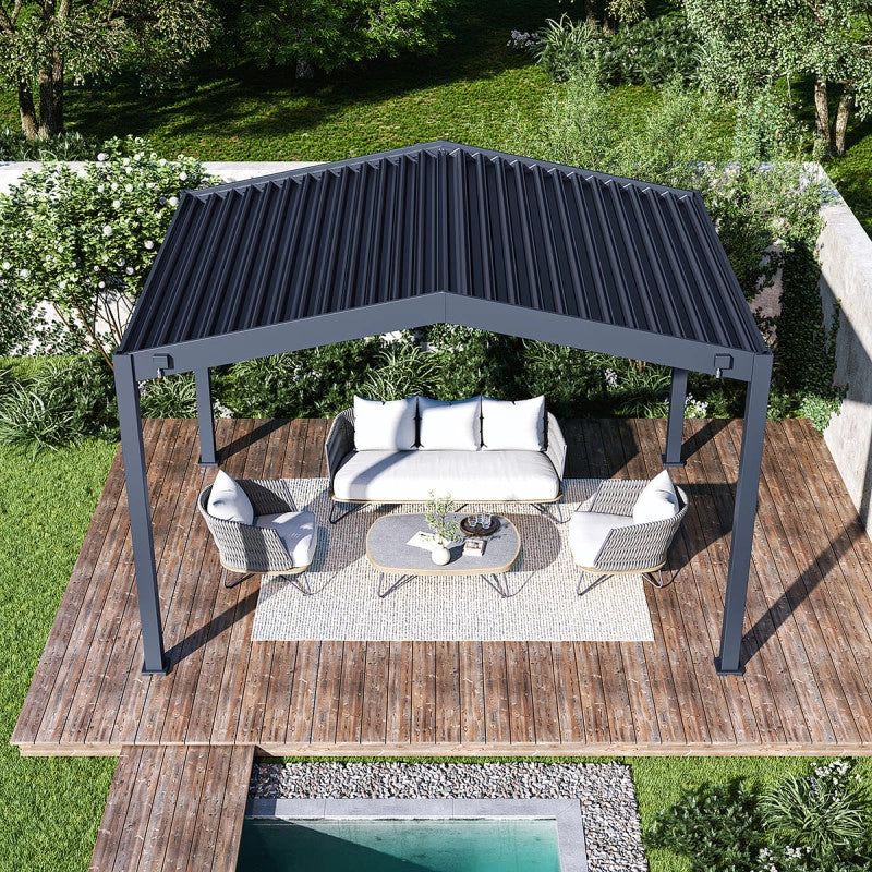 Pergola a doppia falda 3x4 m - Antracite