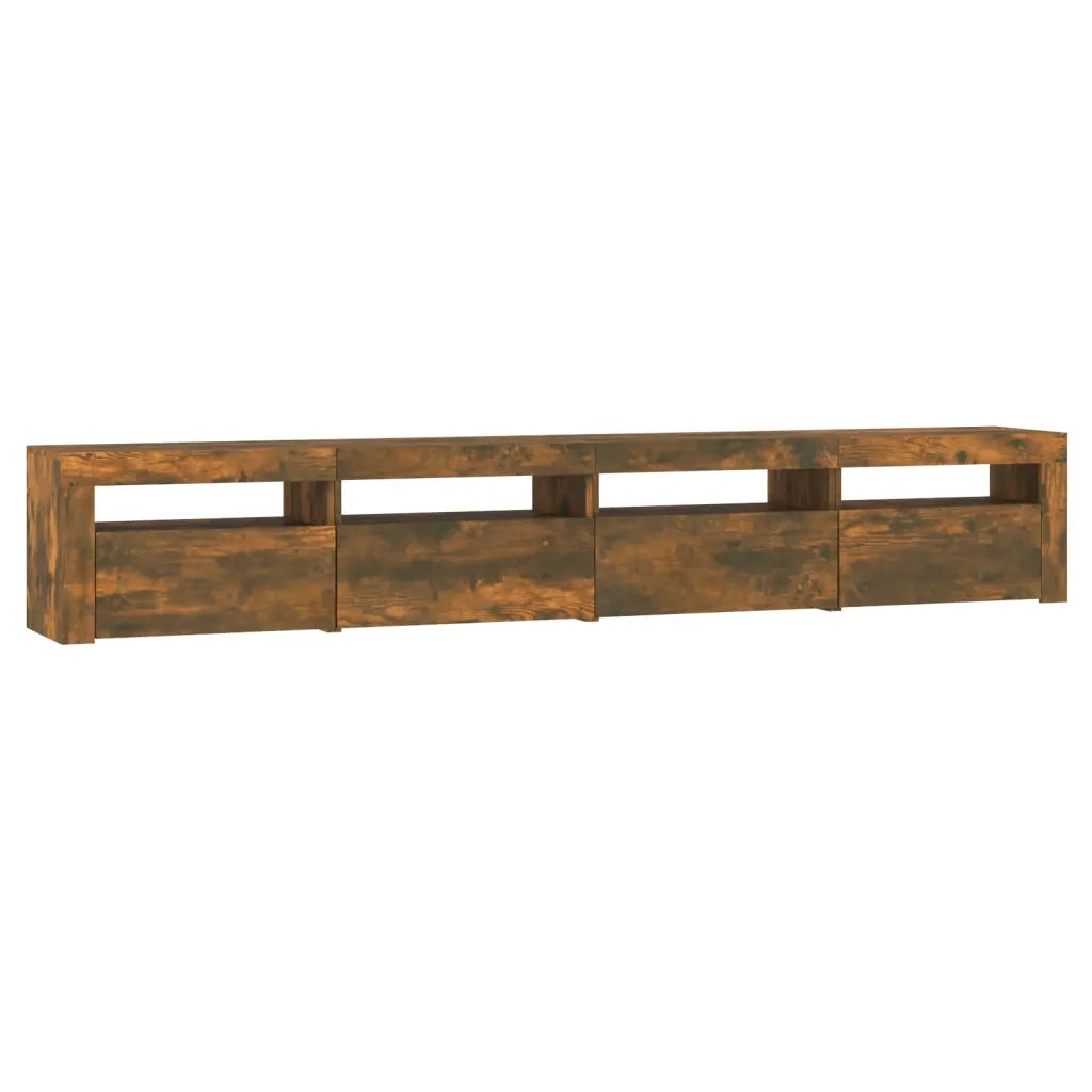 Mobile TV | Armadietto TV | Mobile Porta TV con Luci LED Rovere Fumo 240x35x40 cm