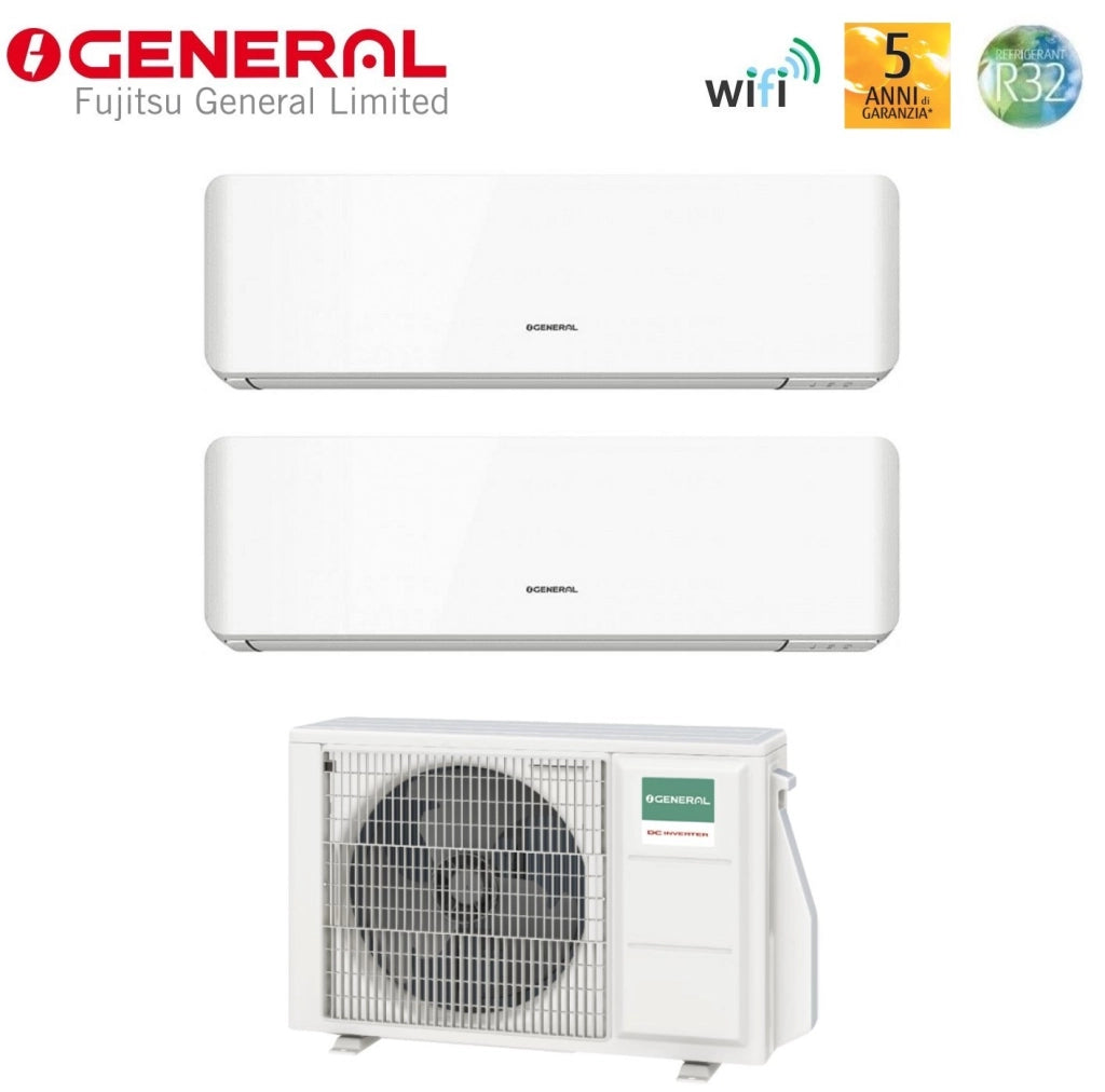 Condizionatore Dual Split General Fujitsu Standard KM 9+14 con AOHG18KBTA2 R-32 Wi-Fi Integrato