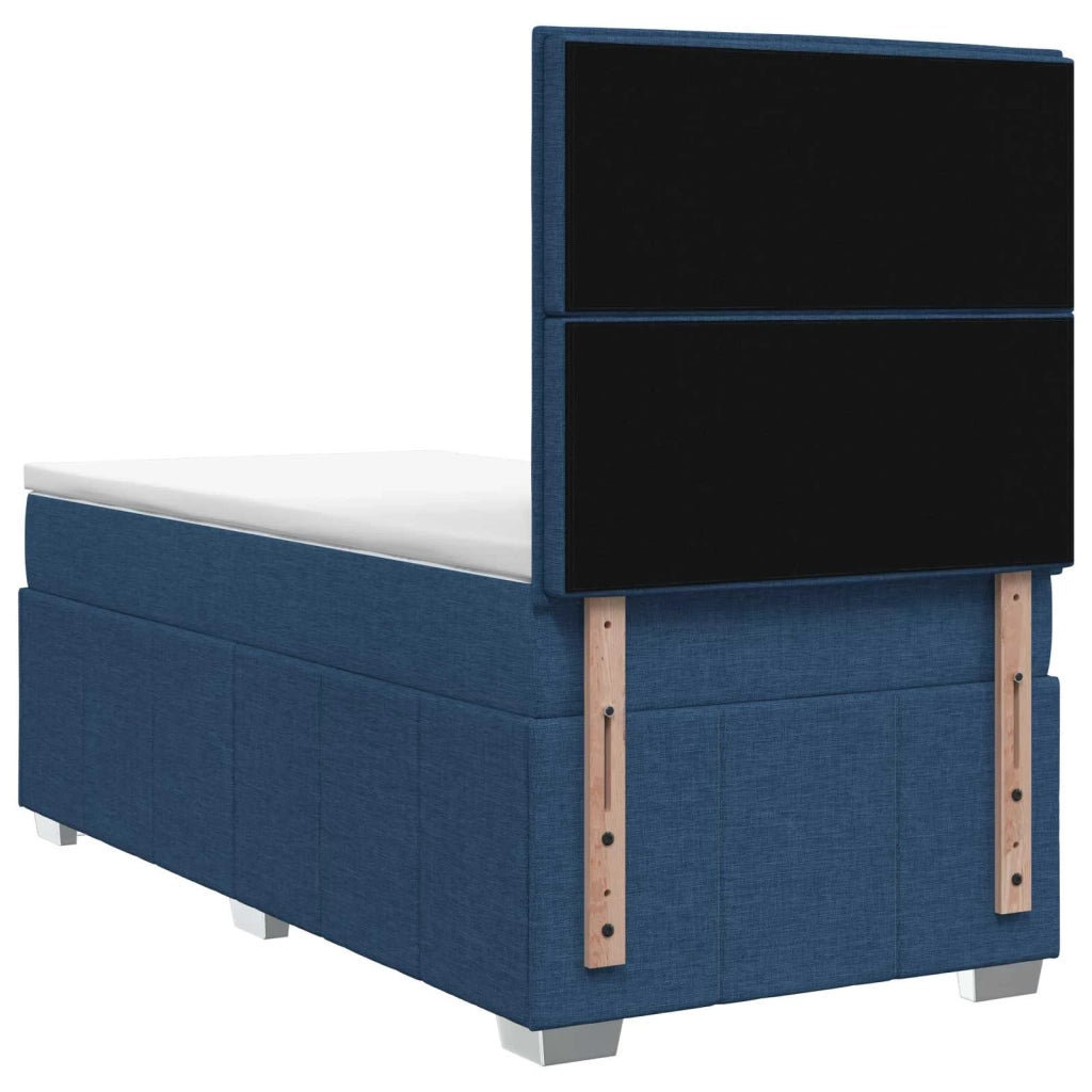 Letto Box Spring LED con Materasso Blu 90 x 200 cm Tessuto 3455513