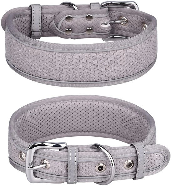Cinturino per cani regolabile - Cinturino riflettente per cani - Materiale morbido imbottito - 5 fori regolabili - Dimensione media/grande - Adatto per collo 39-61CM - Attrezzo per cani