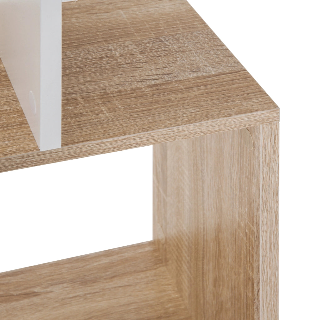 Libreria a S con 5 Ripiani ¨C Minimal ¨C Bianco e Legno 60x24x184,5cm