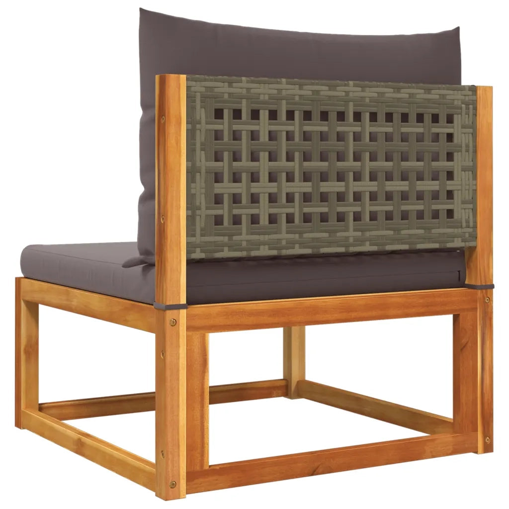 Set di divani da giardino 4 pezzi con cuscini in legno di acacia e rattan 3278893