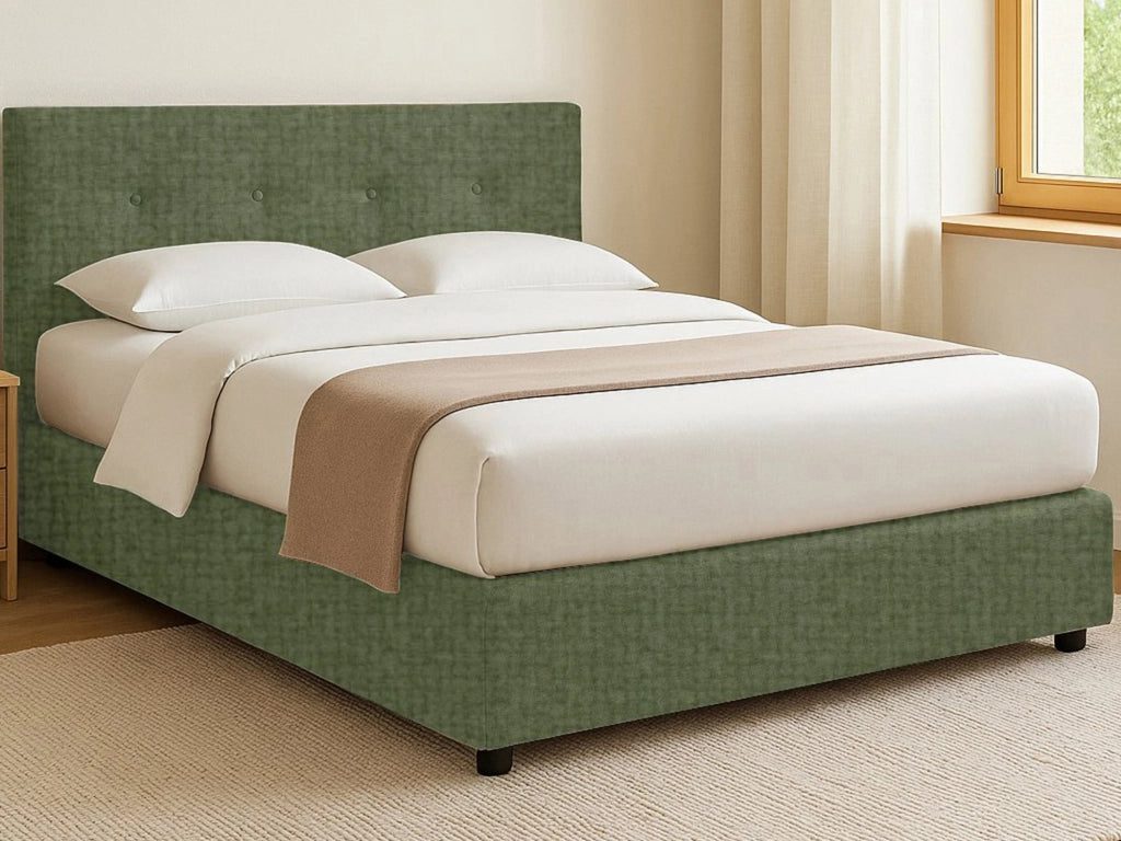 Ripon, Letto Singolo Sfoderabile Made in Italy, Verde