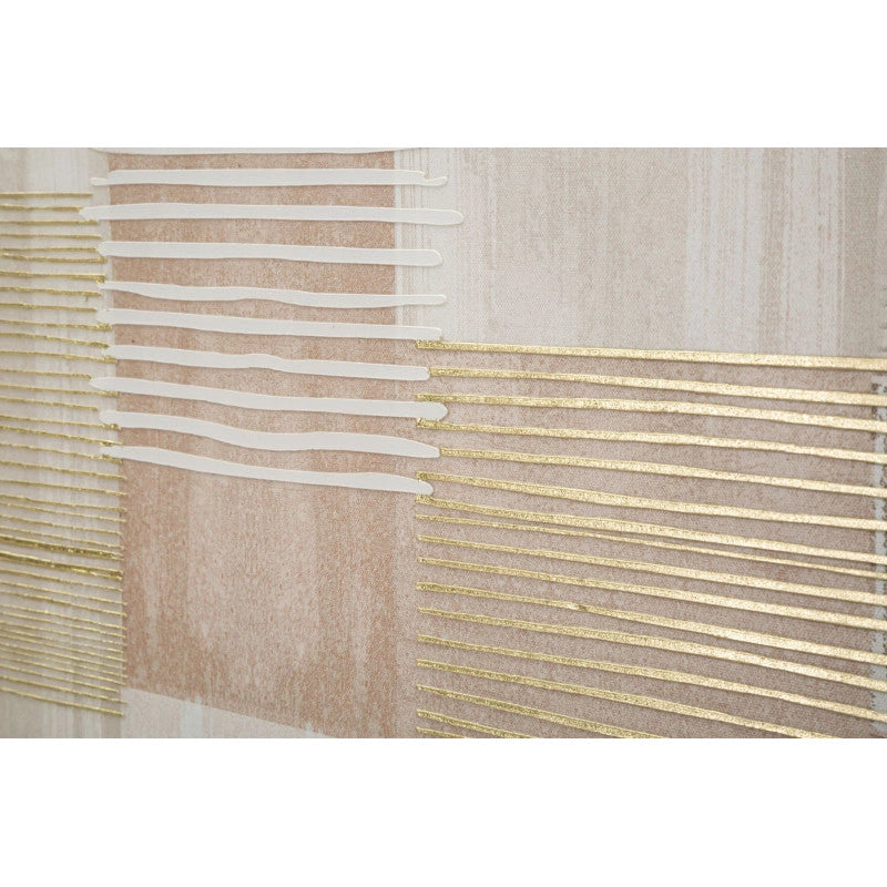 Stampa Dipinta Su Tela Lignes Con Cornice -b- cm 60x3x60