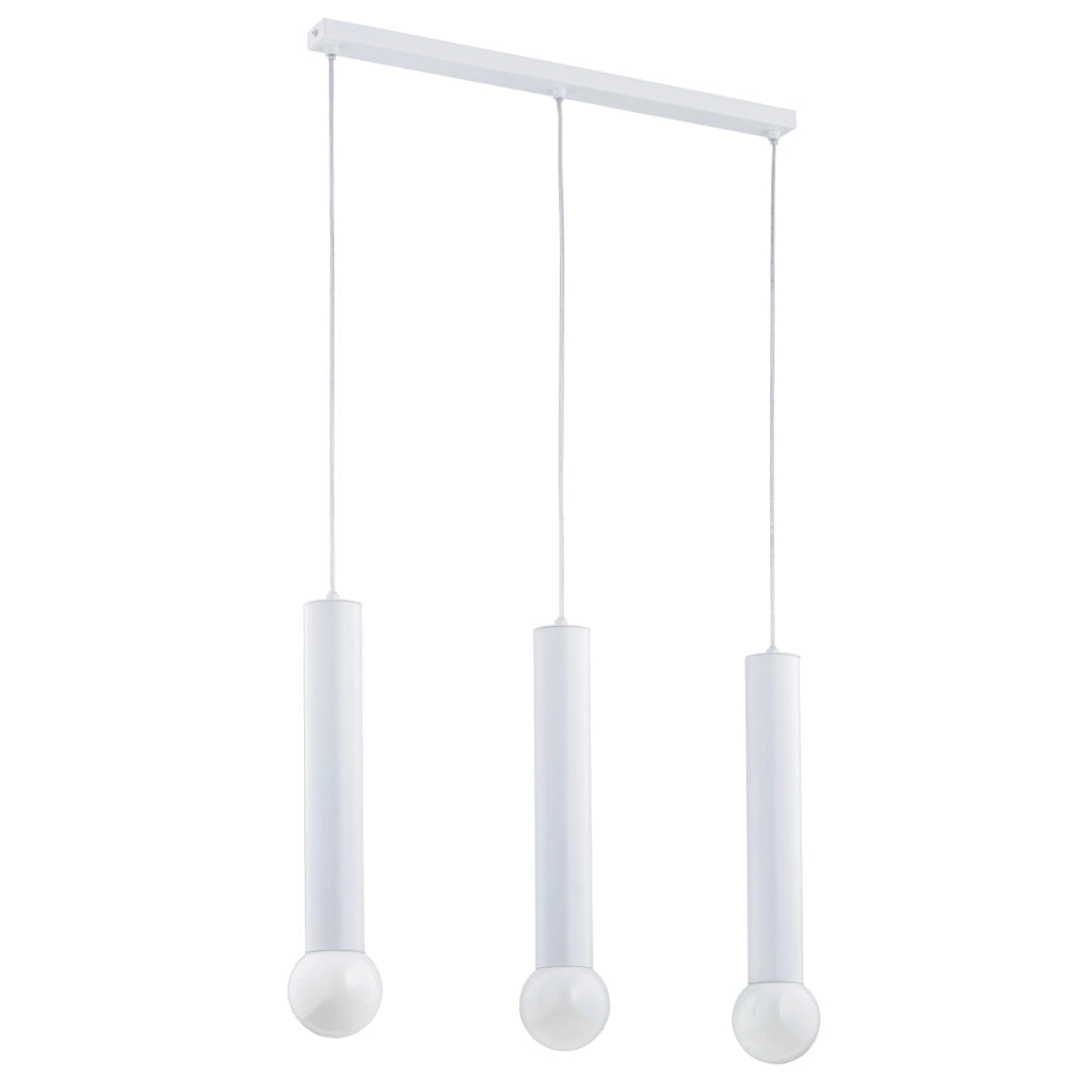 Lampada a sospensione minimal bianca 3 luci E27 Twister Alfa