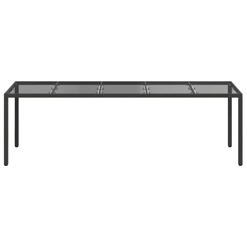 Tavolo da Giardino | Tavolino da esterno Nero Puro 250 x 100 x 75 cm polyrattan