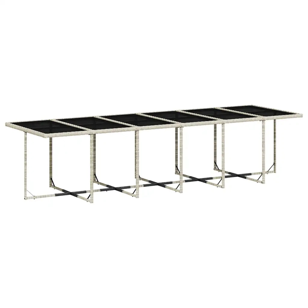 Set da Pranzo da Giardino 17pz con Cuscini Grigio in Polyrattan 3211607