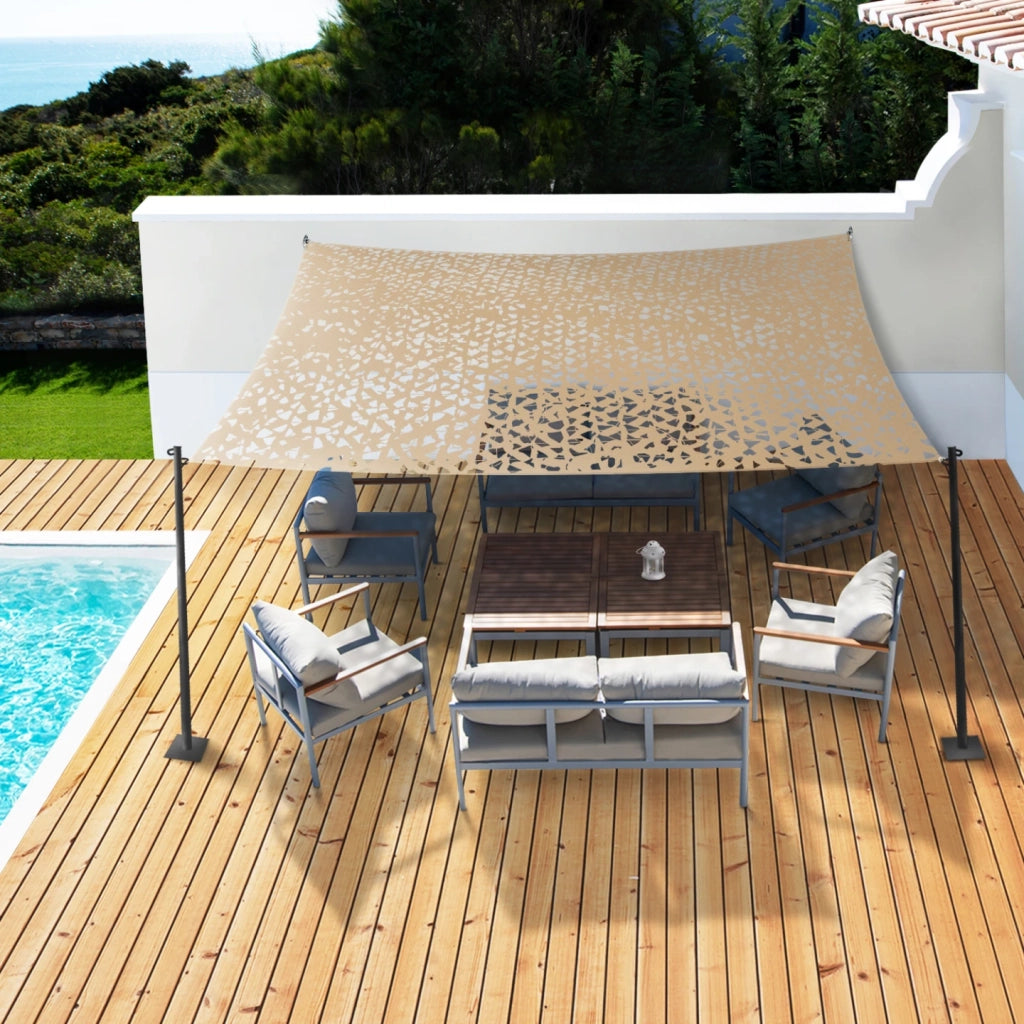 IDMarket - Design quadrato tinta vela camouflage 4x4 M sabbia