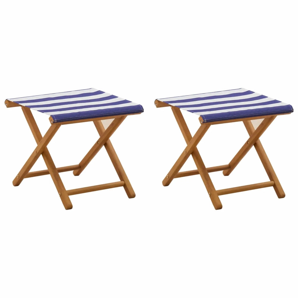 Lettino 2 pcs Legno di Eucalipto Massello Blu e Bianco 42024902