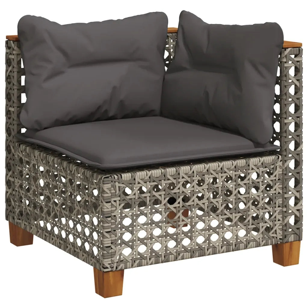 Set Divano da Giardino 6 pz con Cuscini Grigio in Polyrattan 3261843