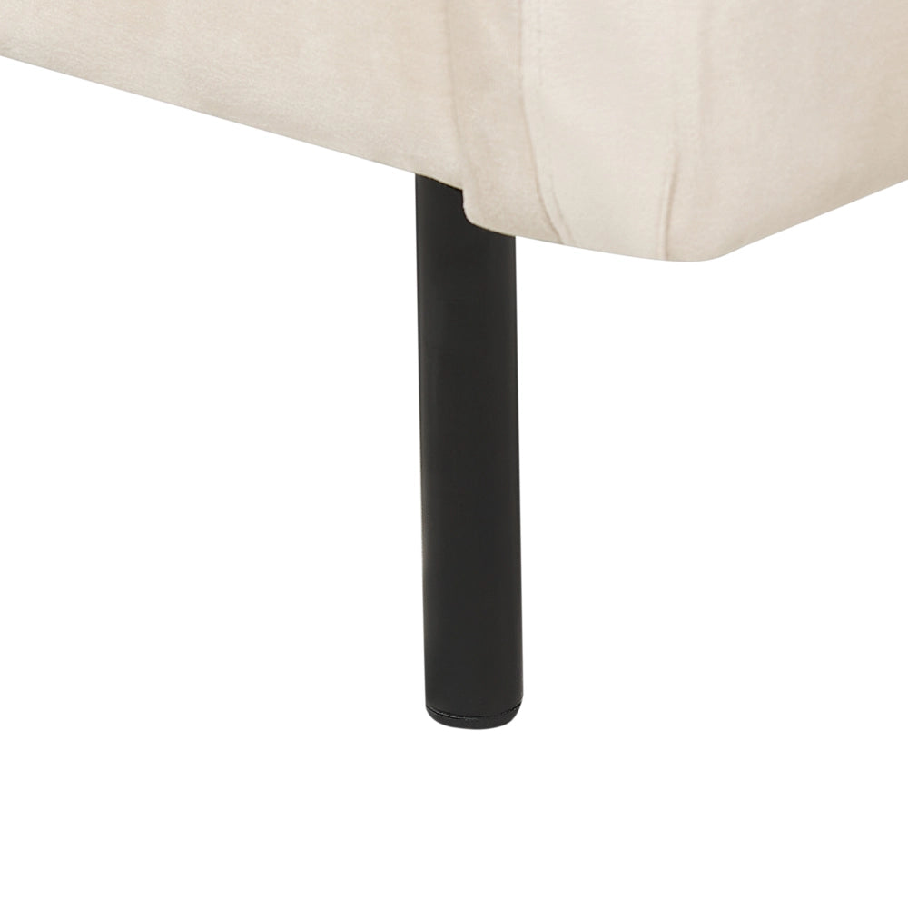 Poltrona moderna in velluto Beige chiaro con gambe nere Stile Retrò Moderno