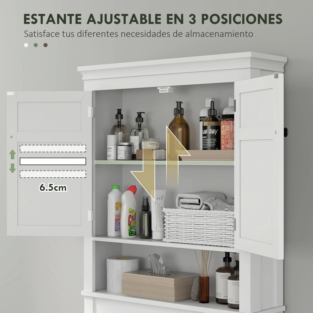 Mobiletto Sospeso Bagno con Ripiano ¨C Minimal ¨C Bianco 70x20x175 cm