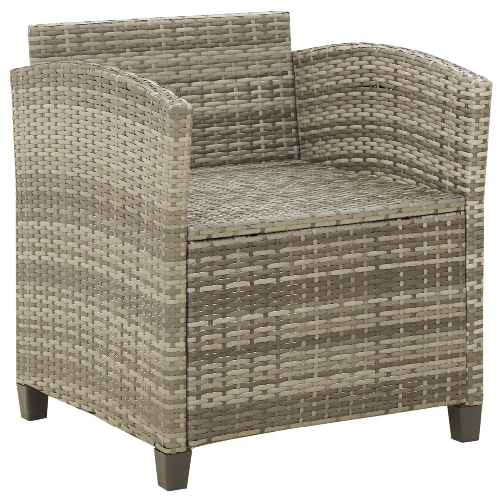Sedia da Giardino | Sedie da Esterno con Cuscini in Polyrattan Grigio