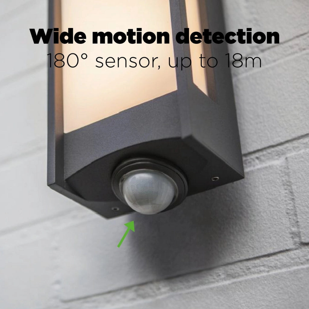 Applique esterno QUBO LED 13W sensore antracite Lutec