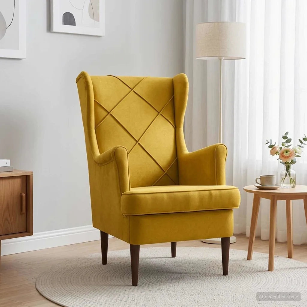 Poltrona Giallo Velluto 42029902