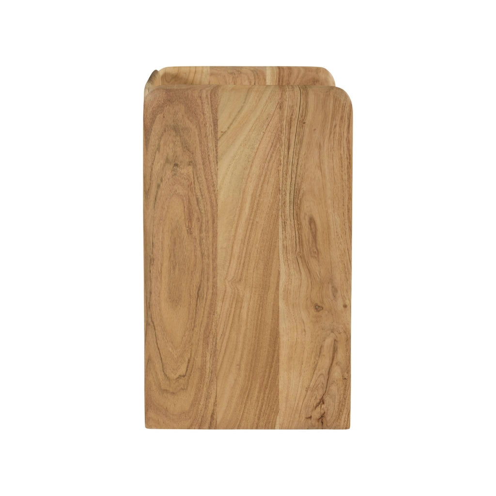 Set 2 comodini esotici in legno di acacia a 2 livelli, marrone