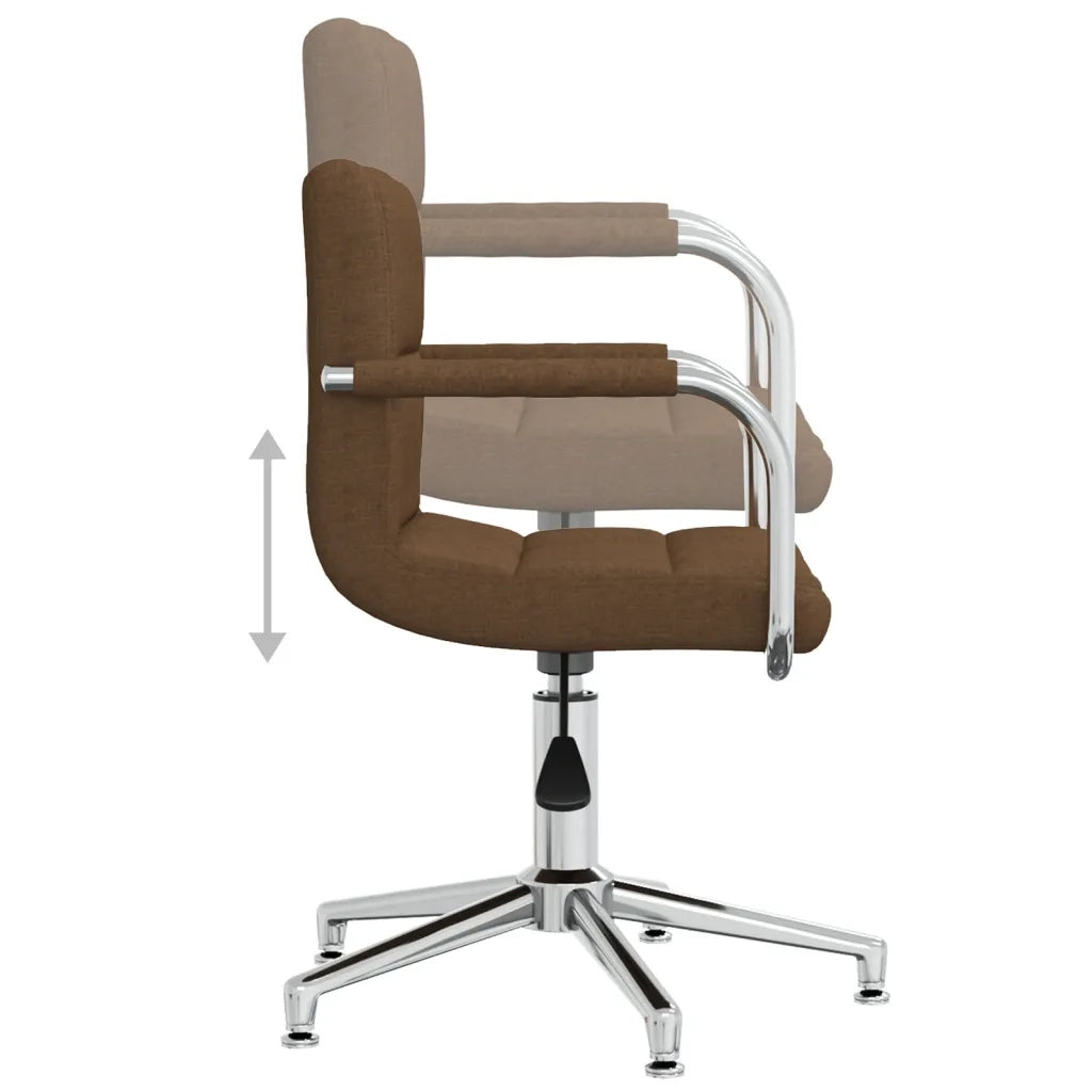 Sedia Girevole da Ufficio Marrone in Tessuto 334732