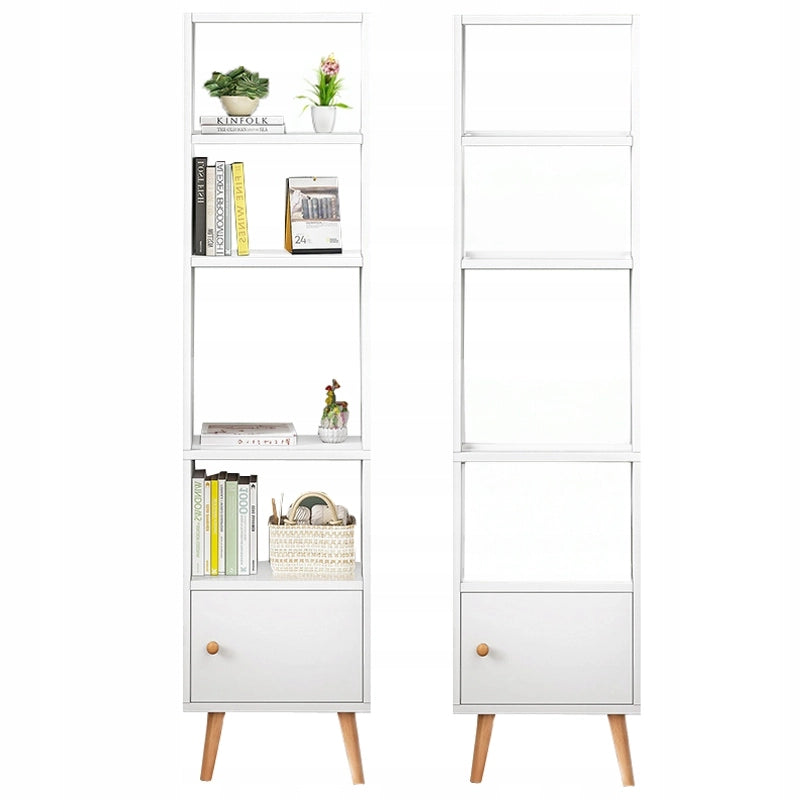 Armadio a Colonna Bianco Stile Loft Scandinavo con Ripiani Ideale per Libri