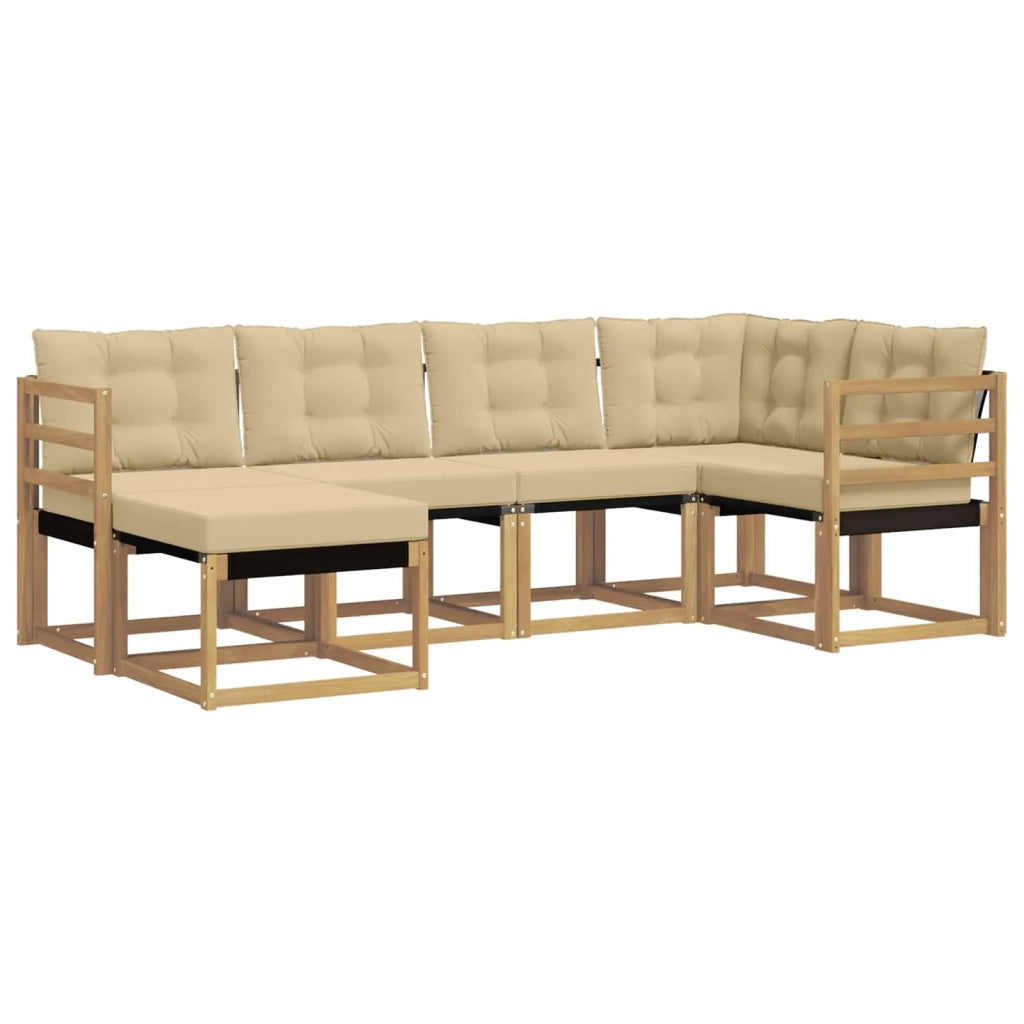 Set di divani da esterno con cuscino 6 pcs Bianco e Beige 3389635