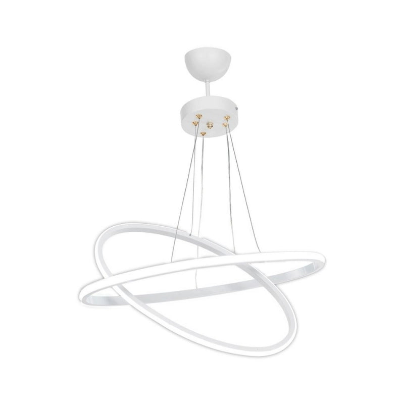 Lampada a sospensione Muso due anelli bianchi Led MDL4438