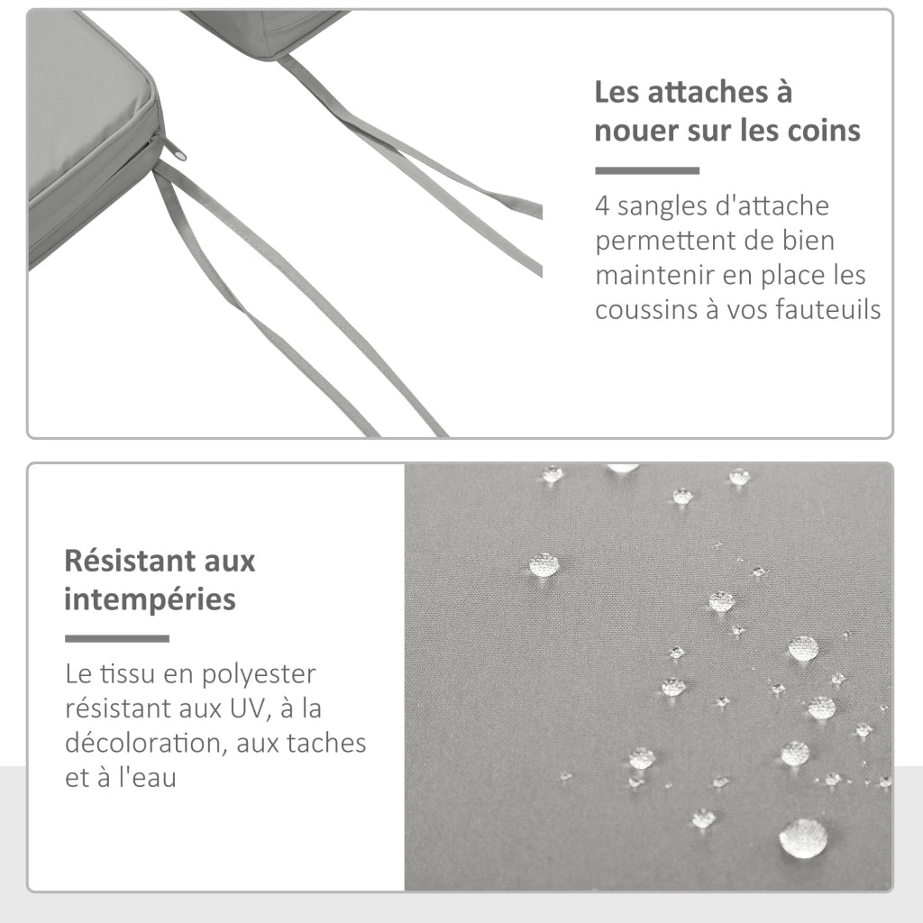 Cuscini per Poltrona da Giardino ¨C Minimal ¨C Grigio Chiaro 5 cm Poliestere