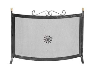 PARASCINTILLE CURVO CON DECORO PER CAMINO  cm.70x65h.