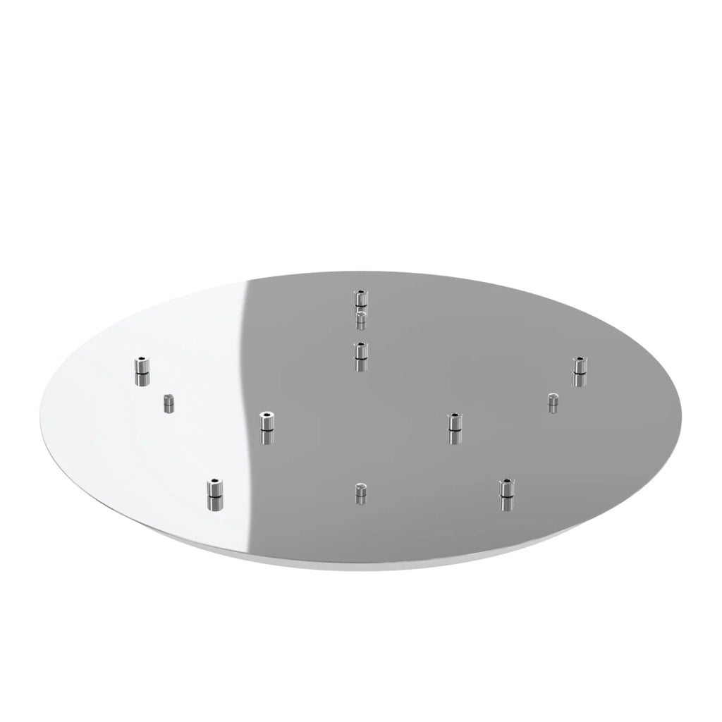Rosone Tondo Metallo Cromo 8 Fori D60Cm