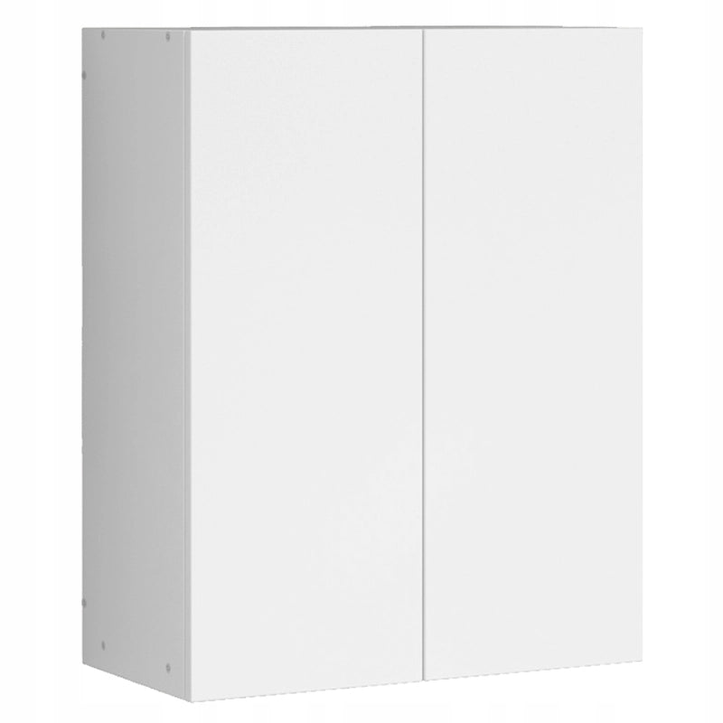 Mobiletto da bagno moderno a 2 ante, bianco, con 3 ripiani, 80 cm