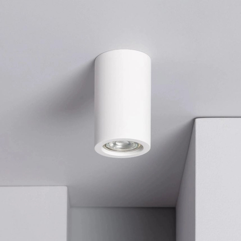 Applique lampada gesso bianco verniciabile da soffitto Ø 70 mm x l. 140 mm