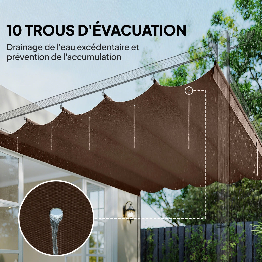 Telo per Pergola Retrattile ¨C Minimal ¨C 300x300 cm, Marrone