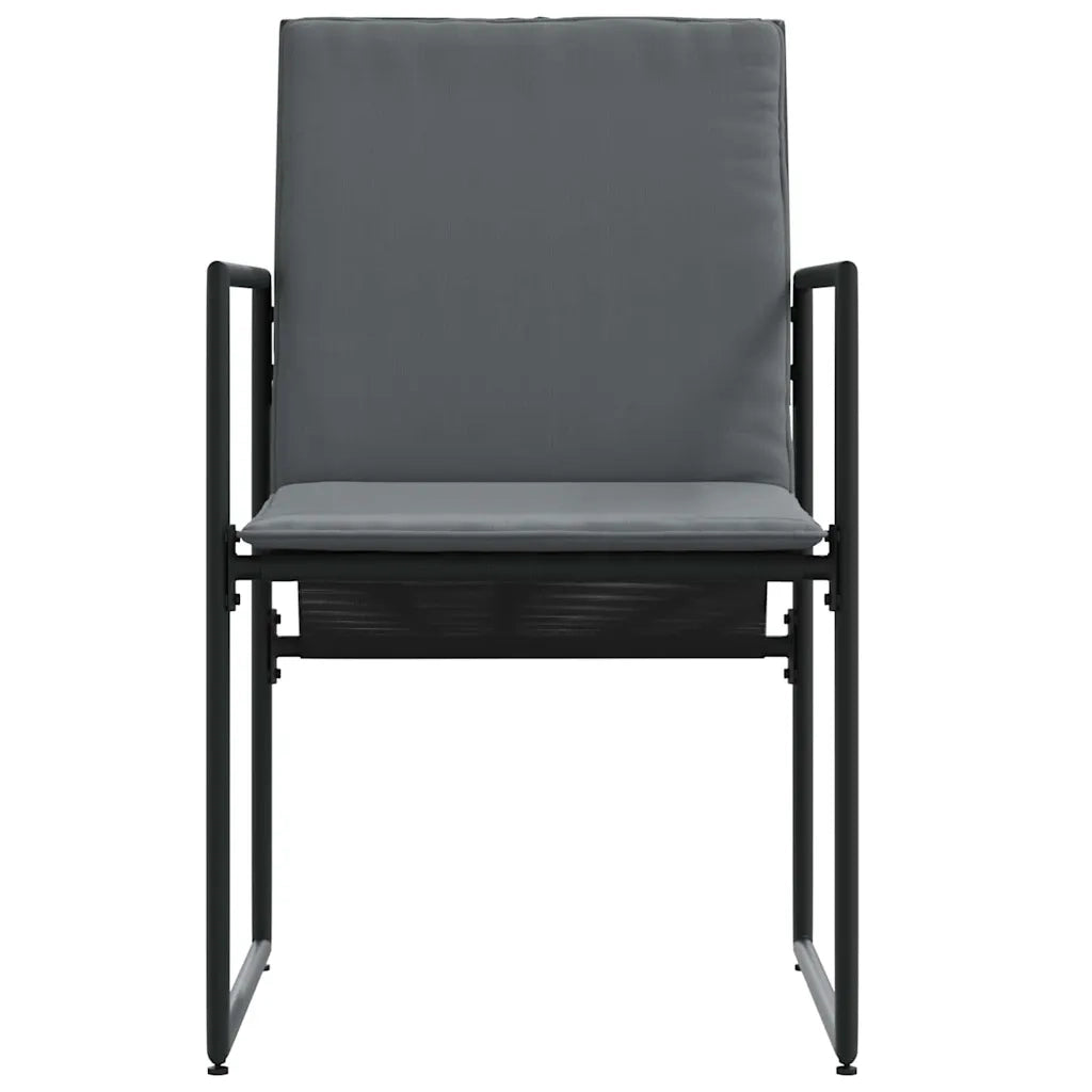 Sedia con cuscino 4 pz | Sedie da Esterno Nero e antracite Textilene