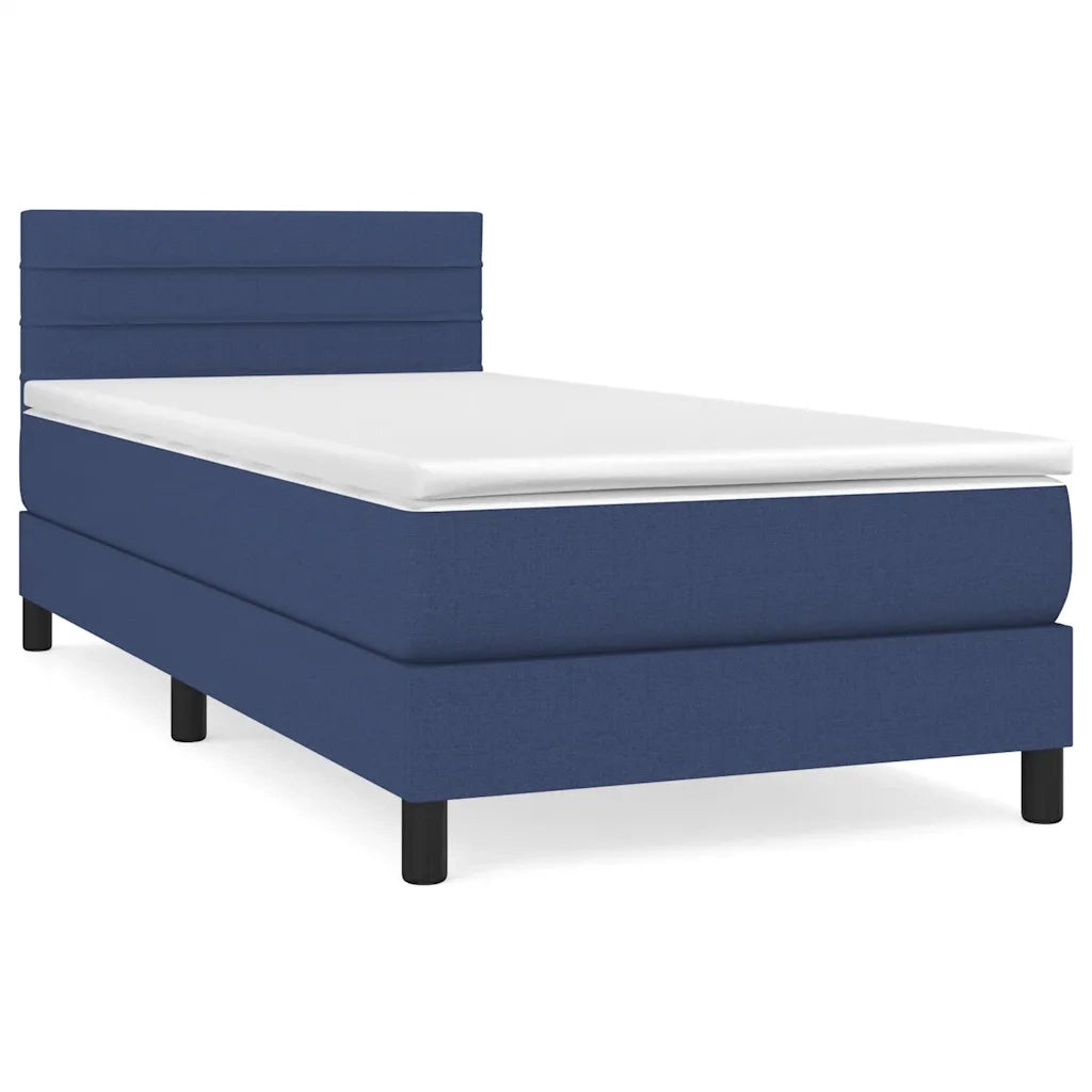 Giroletto a Molle con Materasso-Struttura Letto con Materasso Blu 80x200 cm inTessuto 392596