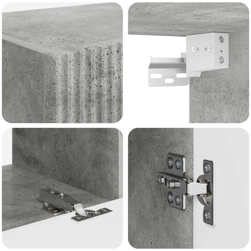 Set mobile TV 8 pcs Grigio cemento Legno multistrato 3409135
