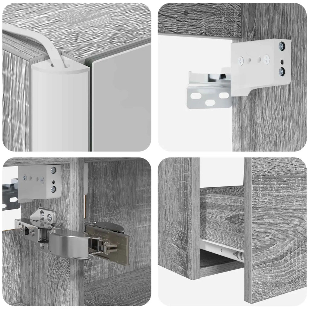 Set di mobili per il bagno 4 pz Sonoma grigio 3406868