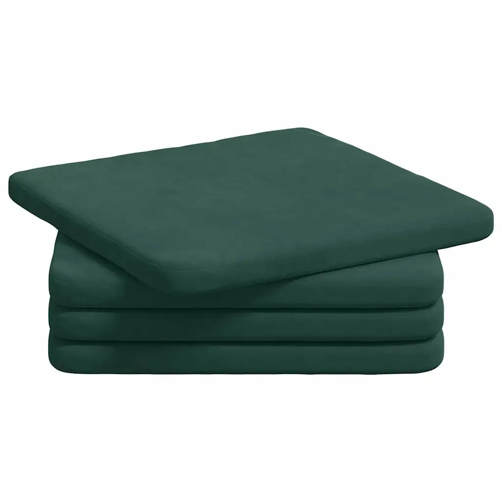 Cuscini per Seduta 4 pz | Cuscini per sedie Verde Scuro 40 x 40 x 3 cm Velluto
