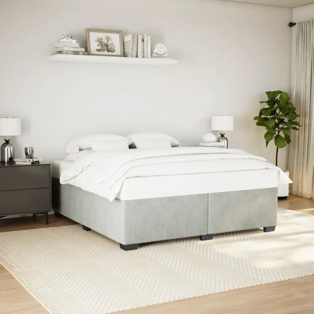 Giroletto senza Materasso Grigio Chiaro 180x200 cm Velluto 3284649