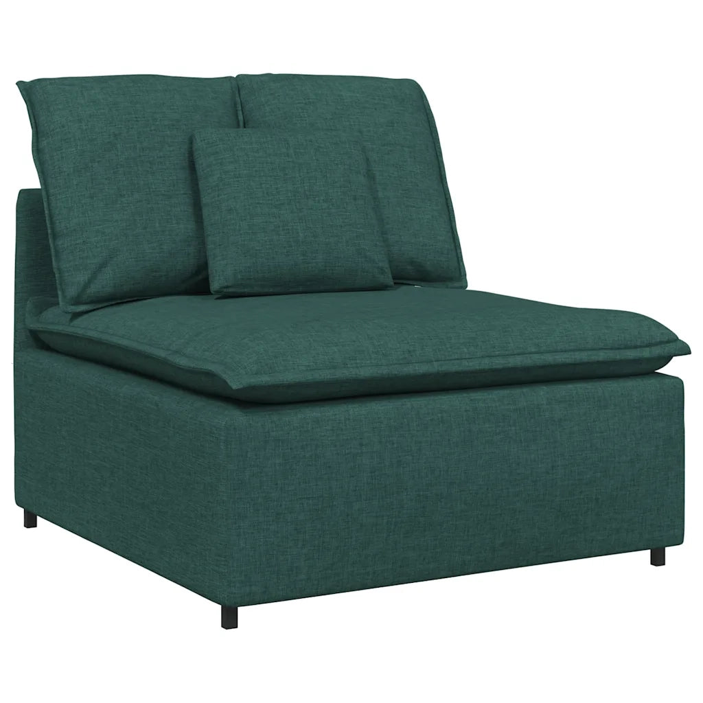 Modulo Centrale Divano Modulare con Cuscini Verde Scuro 100 cm 4104421