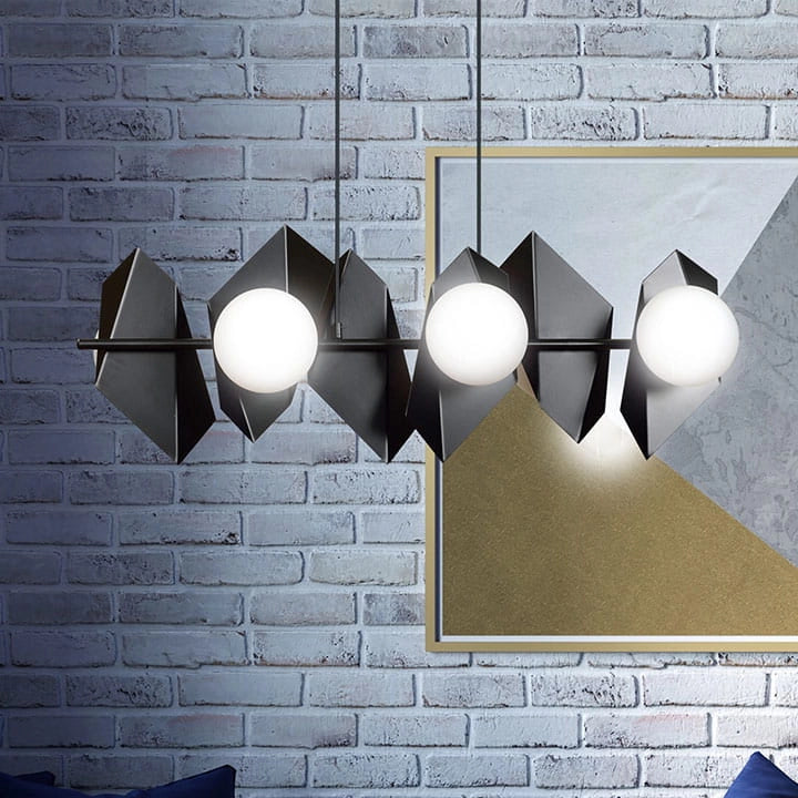 Lampadario Emibig Drifton 6 Nero 6xE14 regolabile max100cm