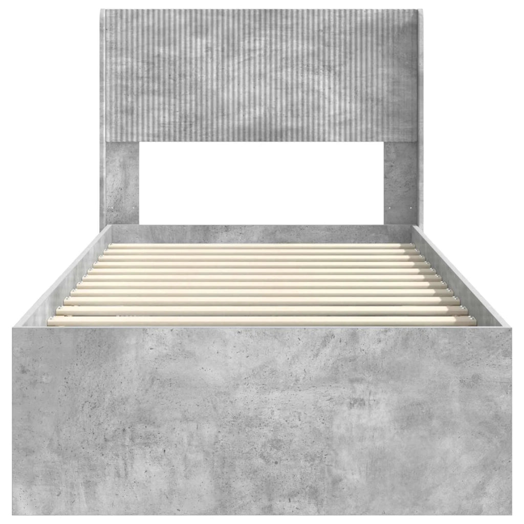 Struttura del letto con stoccaggio e testata Grigio Cemento 3414254
