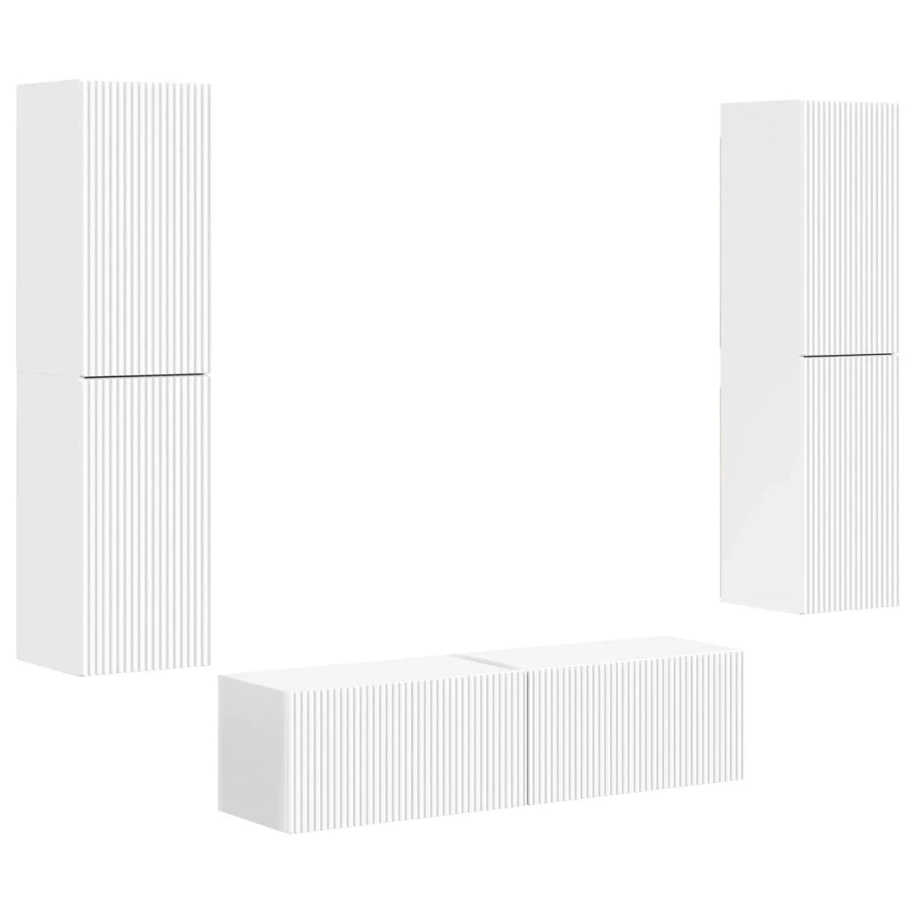 Set mobile TV 6 pcs Bianco Legno multistrato 3409123