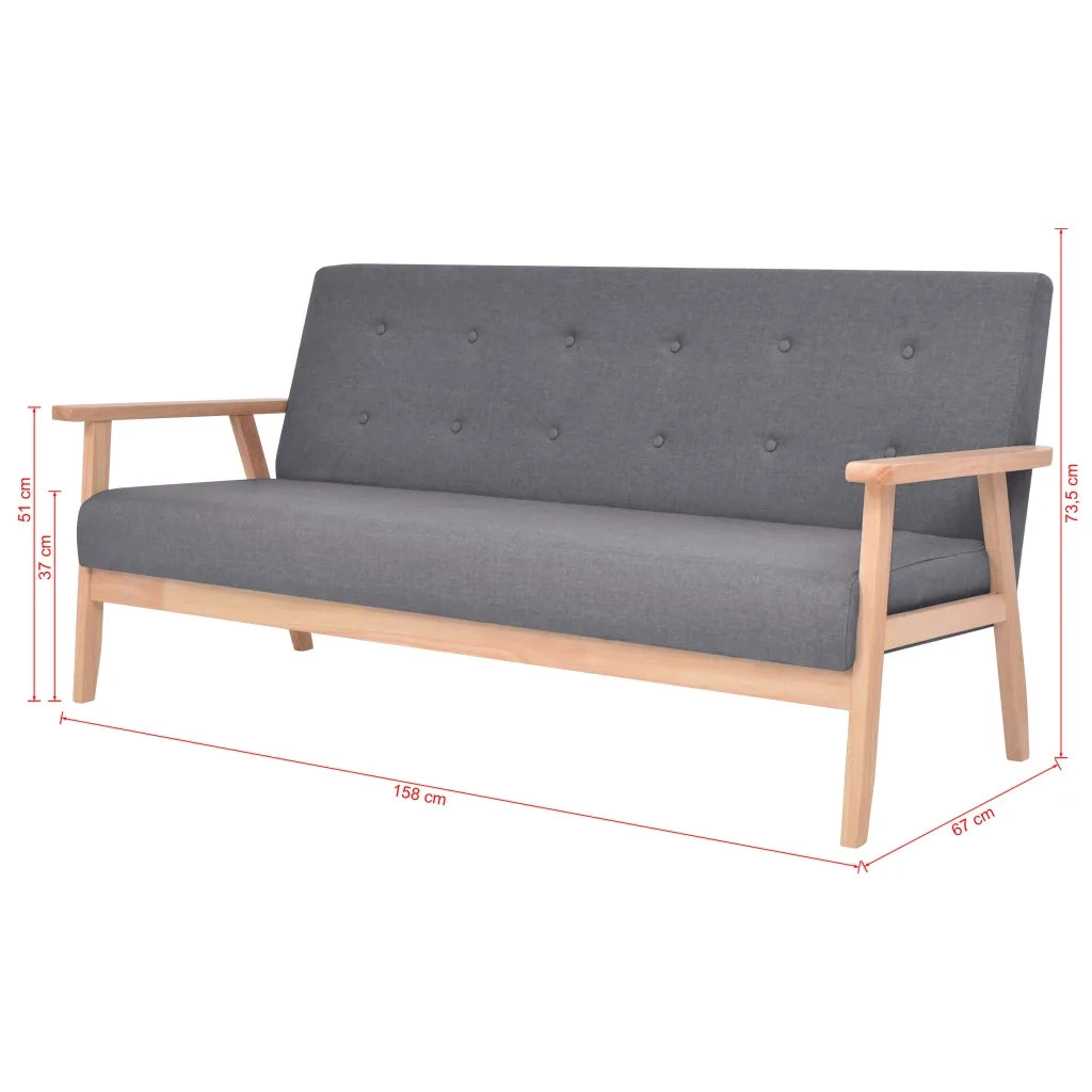 Divano a 3 Posti-Sofa 3 Posti in Tessuto Grigio Scuro 785485