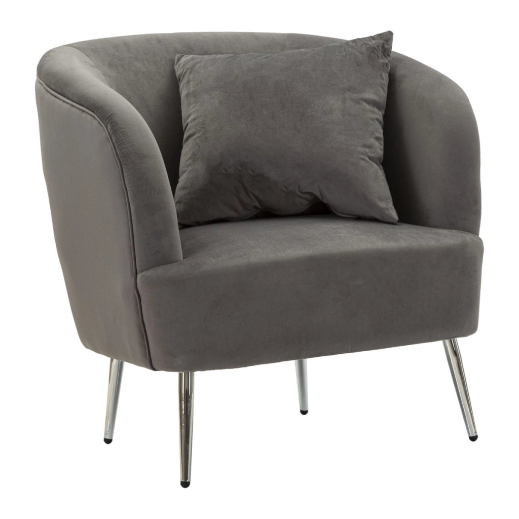 Poltrona VKH313, Grigio, Legno, 73x66x78 cm